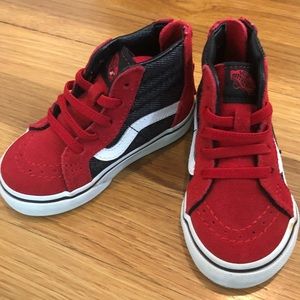 Barely Used Red High Top Vans, Toddler Size 5